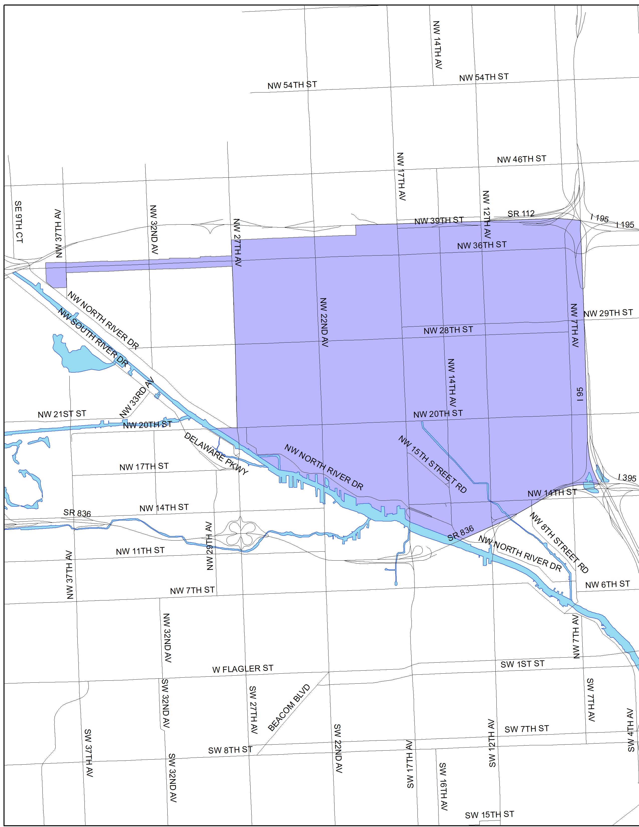 Allapattah Police Neighborhood Service Area Map